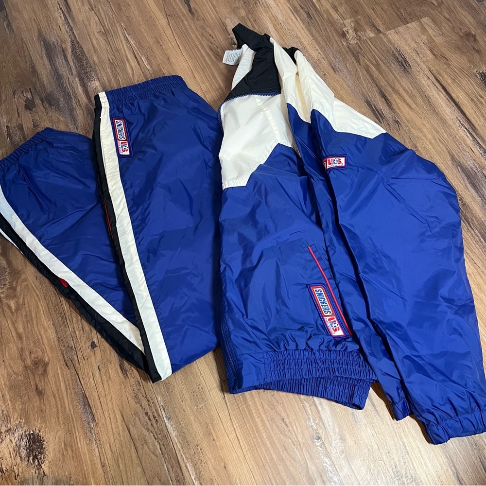 Snickers Planet Mars Men’s XL Track Suit Pullover Jacket Jogger Sweat Pants Blue